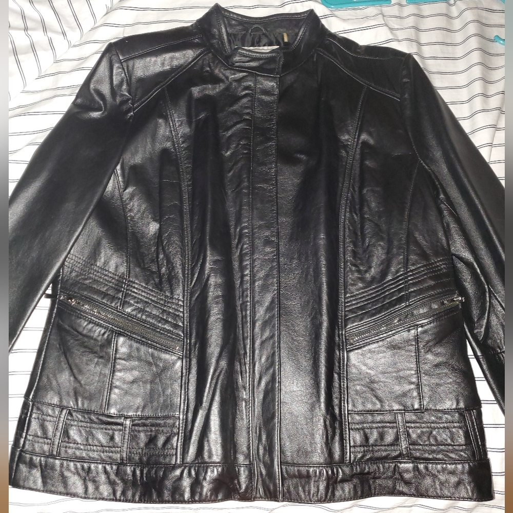 Women's Pelle (Wilson’s Leather) Black Leather Moto Jacket